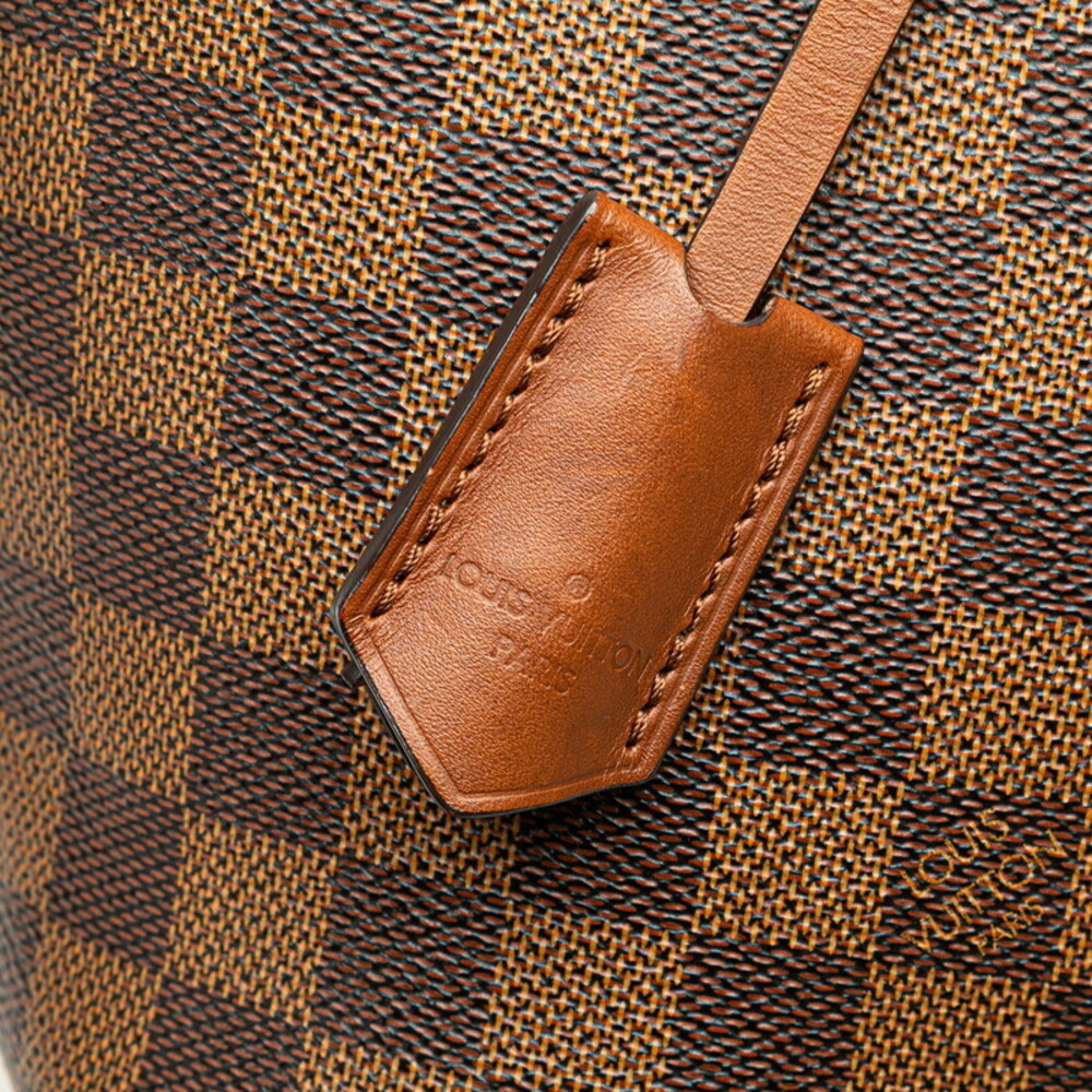 Louis Vuitton Damier Belmont Tote Shoulder Bag Ebene Brown Leather - Picture 8 of 9